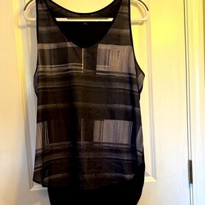 Women's Black and Gray Striped Tank Top